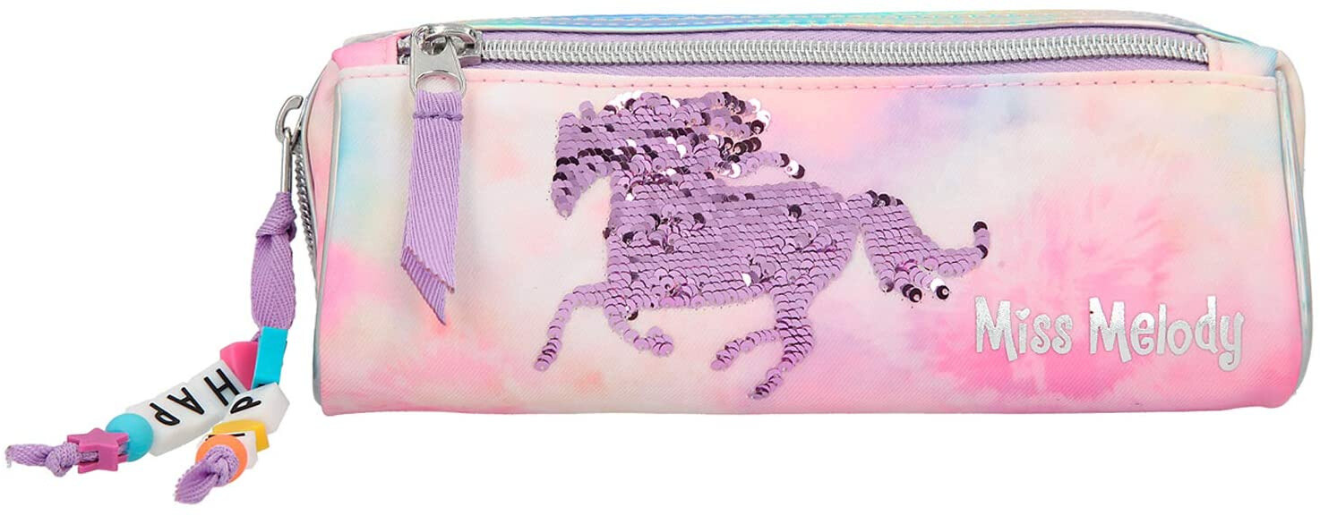 Depesche Miss Melody Batik Pencil Tube PINK PURPLE Horse pencil case Horses bag