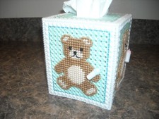 TISSUE BOX COVER - BABY BEARS - Plastic Canvas