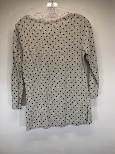 LANDS' END Tunic Shirt Size S 6-8 Polka Dot Nautical Buttons 3/4 Sleeve - Picture 4 of 4