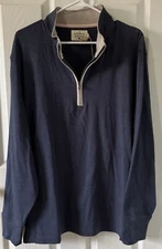 NWT THE NORMAL BRAND ACTIVE PUREMESO 1/4 Zip Poly Blend Pullover Men's XXL Navy