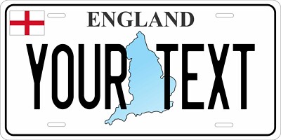 England Map License Plate Custom  Car Bike Motorcycle Tag