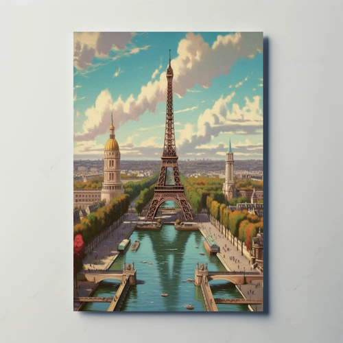 Vintage Poster Paris Eiffel Tower