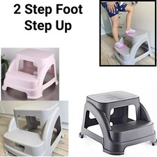 2 Foot Step Up Stool Kitchen Home Children Plastic Toilet Ladder Textured UK