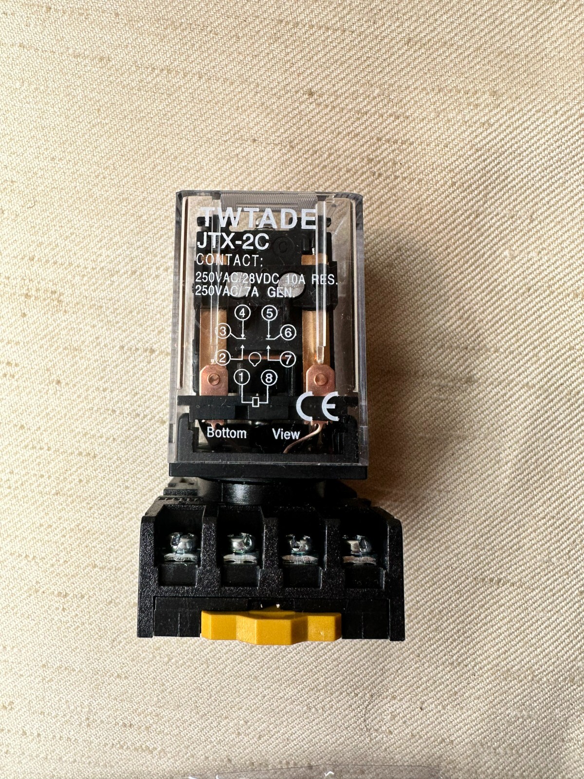 NEW! TWTADE/JTX-2C MK2P-I DPDT Power Relay Terminal Socket Base 28v DC, 250v AC