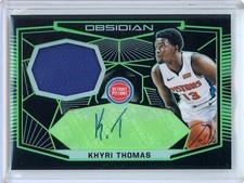 2018-19 Obsidian Khyri Thomas Pistons Rookie Jersey RPA Green #1/25! SHARP CARD!