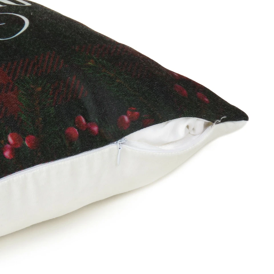 Диванная наволочка Marry Christmas наволочка декоративная черная красная клетчатая подушка - Изображение 3 из 4