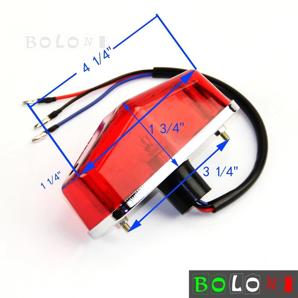 Luz trasera de freno retro estilo Lucas de 12 V para motocicleta 1 pieza se adapta universalmente Foto 3 de 4