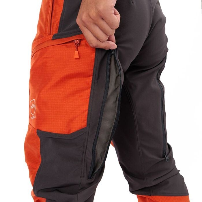 Mont-Bell Logger Pants Orange – Protective Chainsaw & Forestry Work Trousers 3