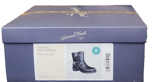 Connor Ankle Motorcycle Boots Genuine Faux Leather Memory Foam Size 8 w - Picture 4 of 8