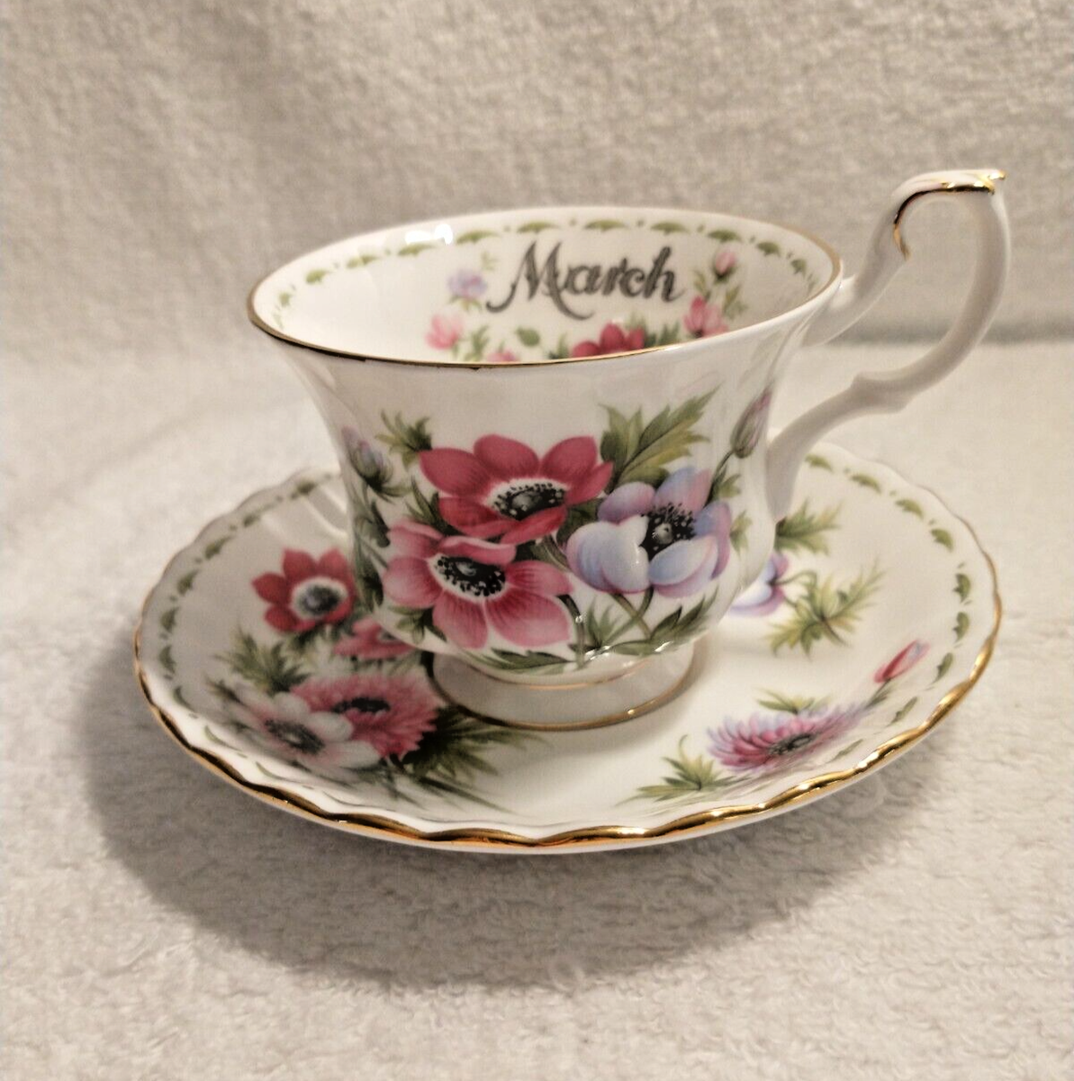 Vintage Set of 12 Royal Albert Bone China Flower of Month Series