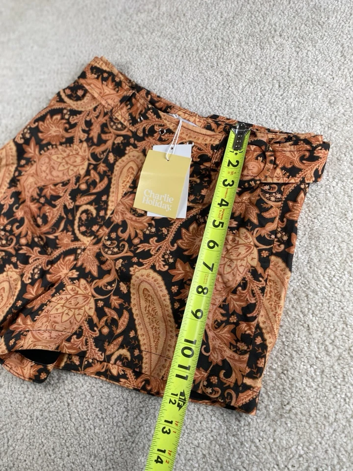 Pantalones Cortos Charlie Holiday Anthropologie Kelly Para Mujer 4 Estampado Cachemira Quemada $89 Nuevos Foto 3 de 4