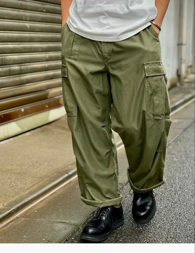 Nigel Cabourn, Nigel Cabourn M43 M51 Army Cargo Pants Mens 38 Dark Green Cotton Woven Vintage