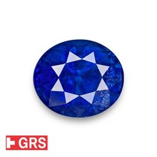 GRS Certified CEYLONESE Blue Sapphire 4.12 Ct. Natural Untreated ROYAL BLUE Oval