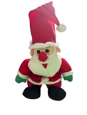 Vintage Puffy Santa Claus Parachute Holiday Plush Decoration 80s/90s Nylon Vtg