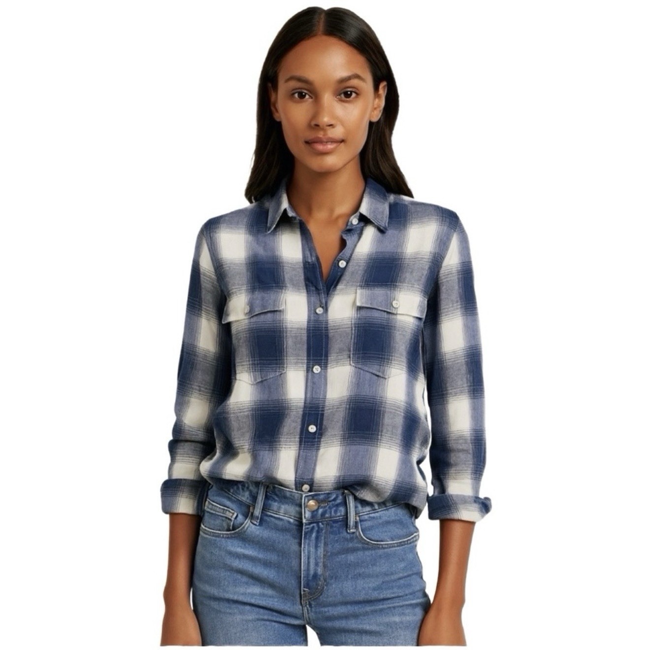 Gap Women's Oversized Plaid Button Down Long Slee… - image 2