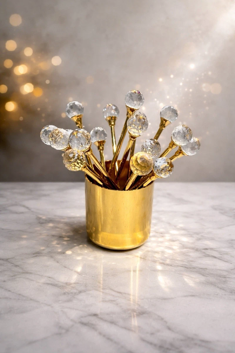 Valerio Albarello Swarovski Crystal Bar 16 Stirrers Swizzle Sticks