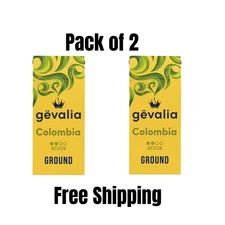 (2 pack) Gevalia Medium Roast Columbia Arabica Ground Coffee, 12 oz. Bag