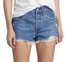 Levi's Jean Shorts Women's 28 501 High Rise Jazz Solo Blue Cut Off Denim Jorts