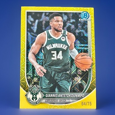 Giannis Antetokounmpo /75 Yellow Mojo Refractor 2025-26 Topps