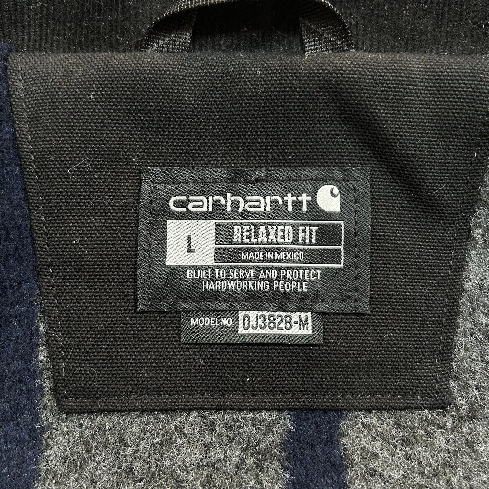 Carhartt Blanket Lined Detroit Jacket Black Relaxed Fit Work Wear Men's Large image 4