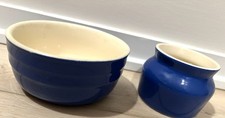Vintage Oxford Blue Glazed USA Stoneware Bowl 2.5
