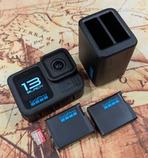 GoPro HERO13 Black Camera Bundle – 3 Batteries, Dual Charger, 256GB SanDisk Card