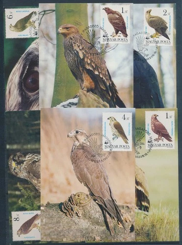 XE60133 Hungary 1983 animals fauna flora birds maxicards used