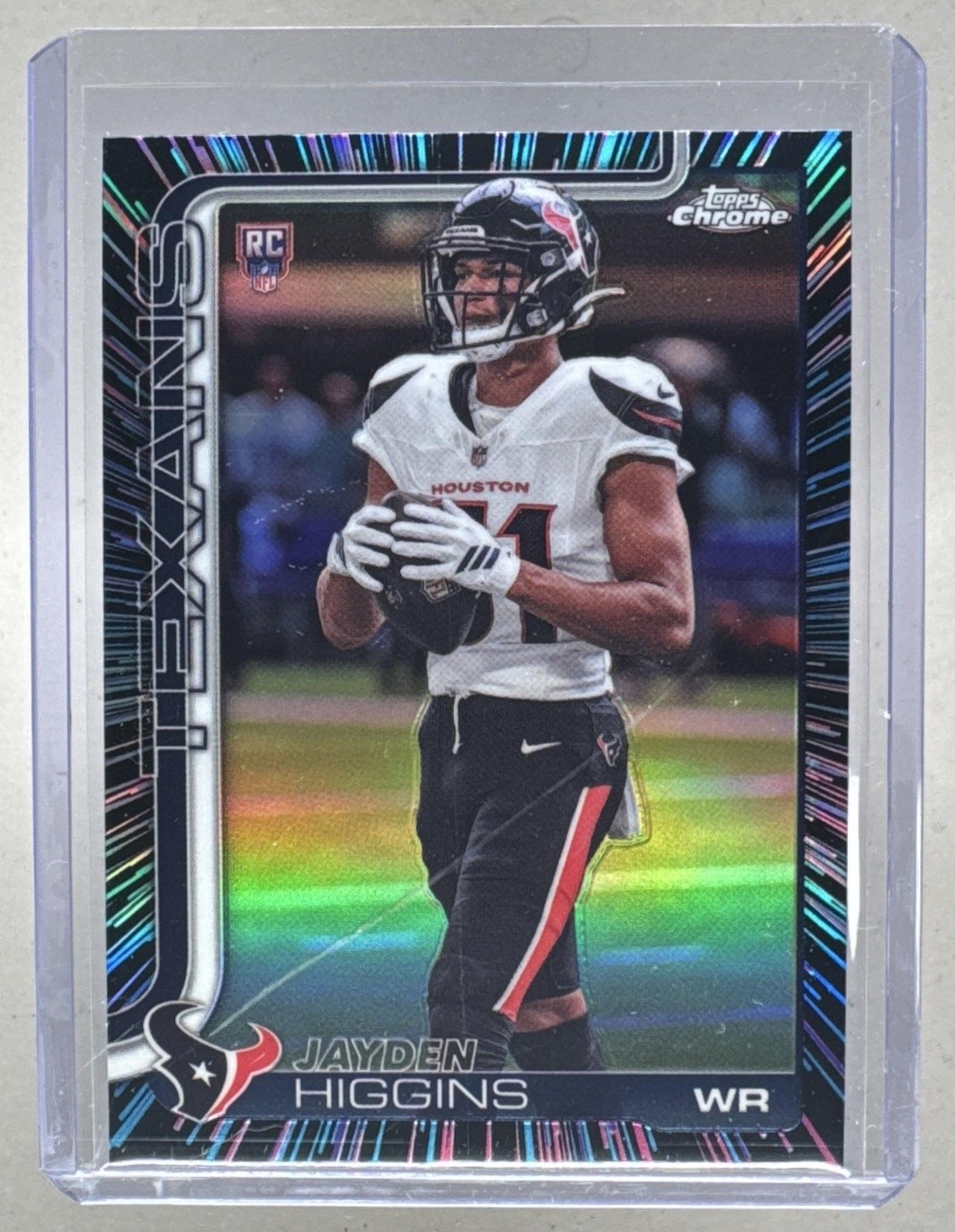Jayden Higgins 2025 Topps Chrome #343 Neon Pulse Refractor Rookie RC