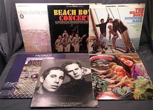 Vinyl LP Lot x6 Beach Boys The Who Monkees Simon Garfunkel Mama Cass Beat Surf
