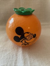 Vintage 1980s Walt Disney Mickey Mouse W/Sunglasses Orange Sipper Drink Cup