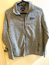 Patagonia Men's Gray Full-Zip Jacket Size L Stand-Up Collar Logo Regular Fit