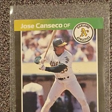 1989 Donruss Leaf Jose Canseco #91 Oakland Athletics *Denotes on Back
