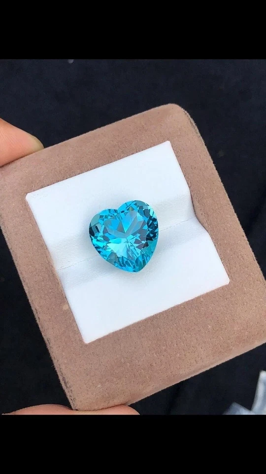 Piedra preciosa suelta corte corazón azul neón turmalina natural Paraiba certificada de 10 quilates Foto 2 de 4