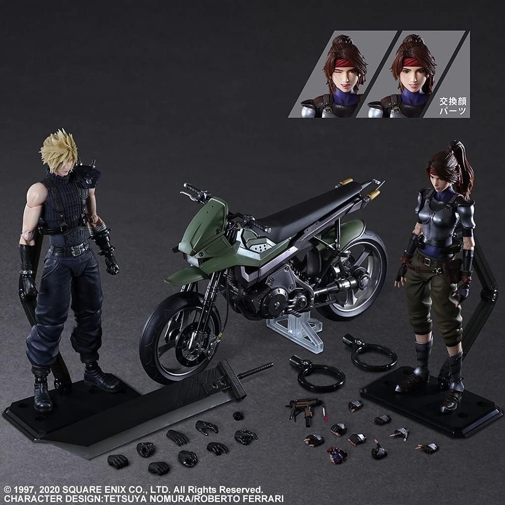 Play Arts Kai Final Fantasy VII Remake Jessie, Cloud, Motorcycle