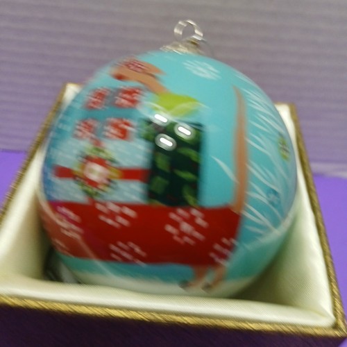 Pier 1 Li Bien 2014 Dachshund With Presents Christmas Ornament Hand Painted - Picture 2 of 6