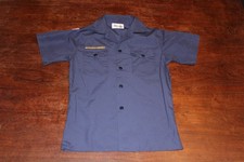 Boy Scouts of America BSA Youth Shirt Blue Large Sewn Patches Short Sleeve