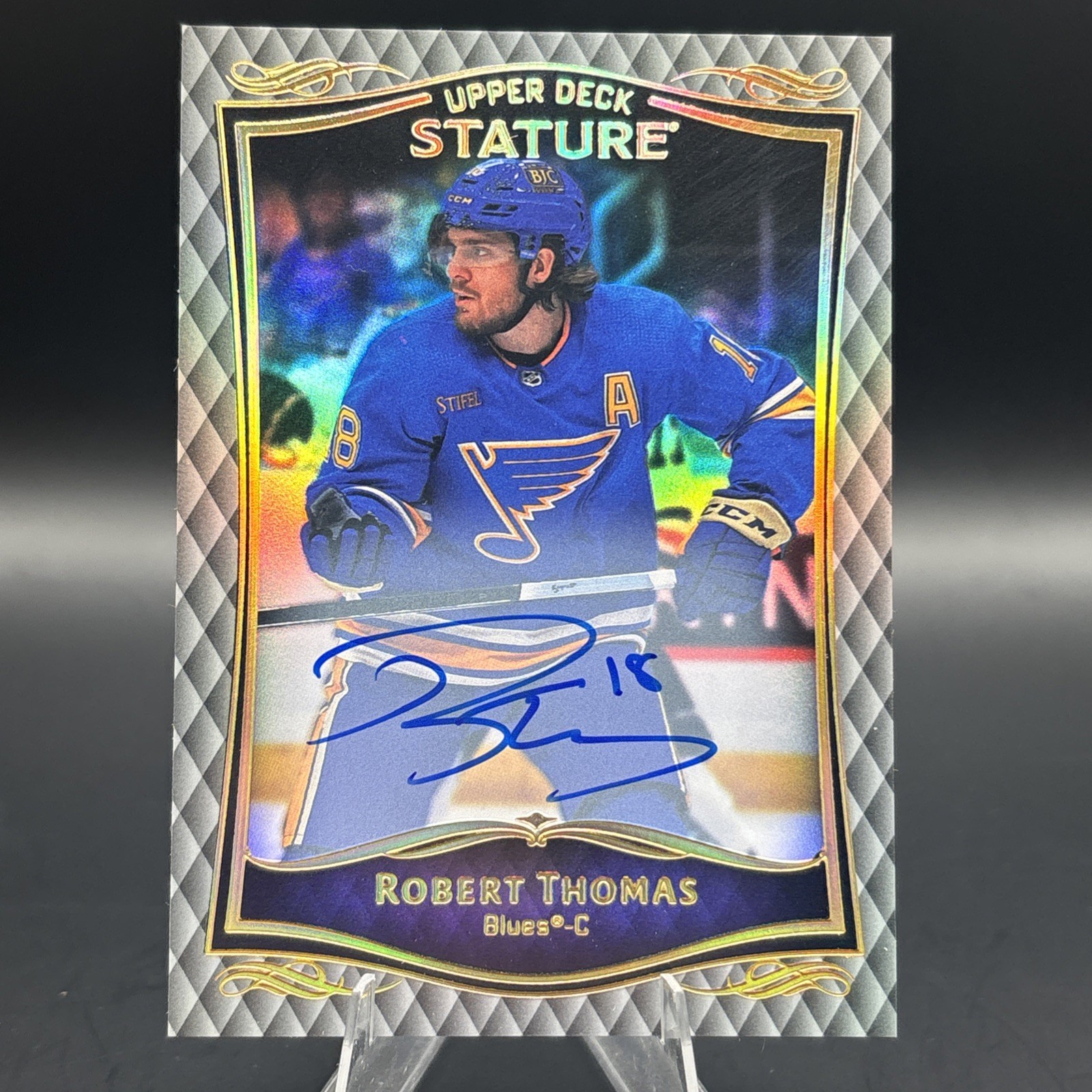 Upper Deck Stature 2023-24 Robert Thomas Blues Autograph NHL Base