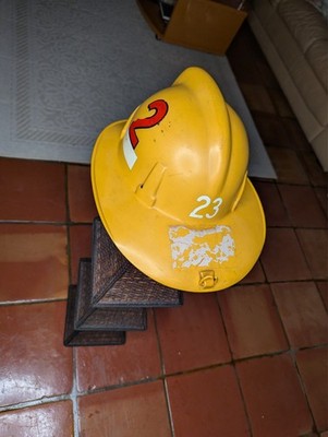 Vintage MSA Skullgard Full Brim Hard Hat Yellow Fire Rescue Helmet #23 Industria