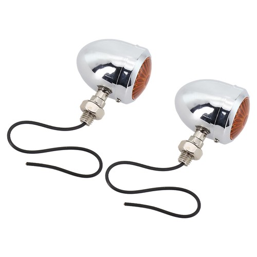 Upgrade Your Ride with Chrome Amber Turn Signal Blinker Lights Set of 2 - Picture 11 of 12