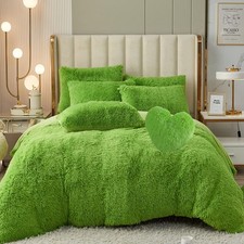 5 PCS Shaggy Duvet Cover Bedding Set - Fluffy Comforter Cover Long Faux Fur L...