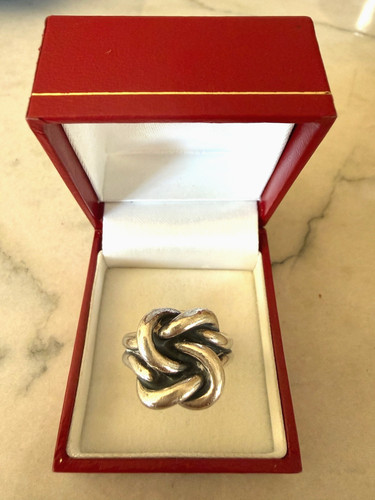 James Avery Sterling Silver Heavy Large Double Love Knot Ring, Retired - Size 9