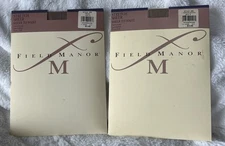2 Vintage Field Manor Sheer to waist Pantyhose Style 208 size B Beige/Sandalwood