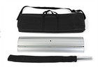 Banner Stand 33"x80" Retractable Premium Wide Base, carry case, black end caps — photo 3