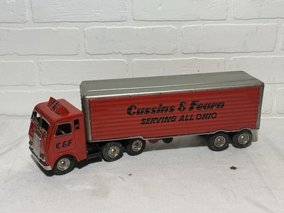 Tin Friction Cussins & Fearn Serving Ohio Tractor Truck Trailer Made Japan 15  L