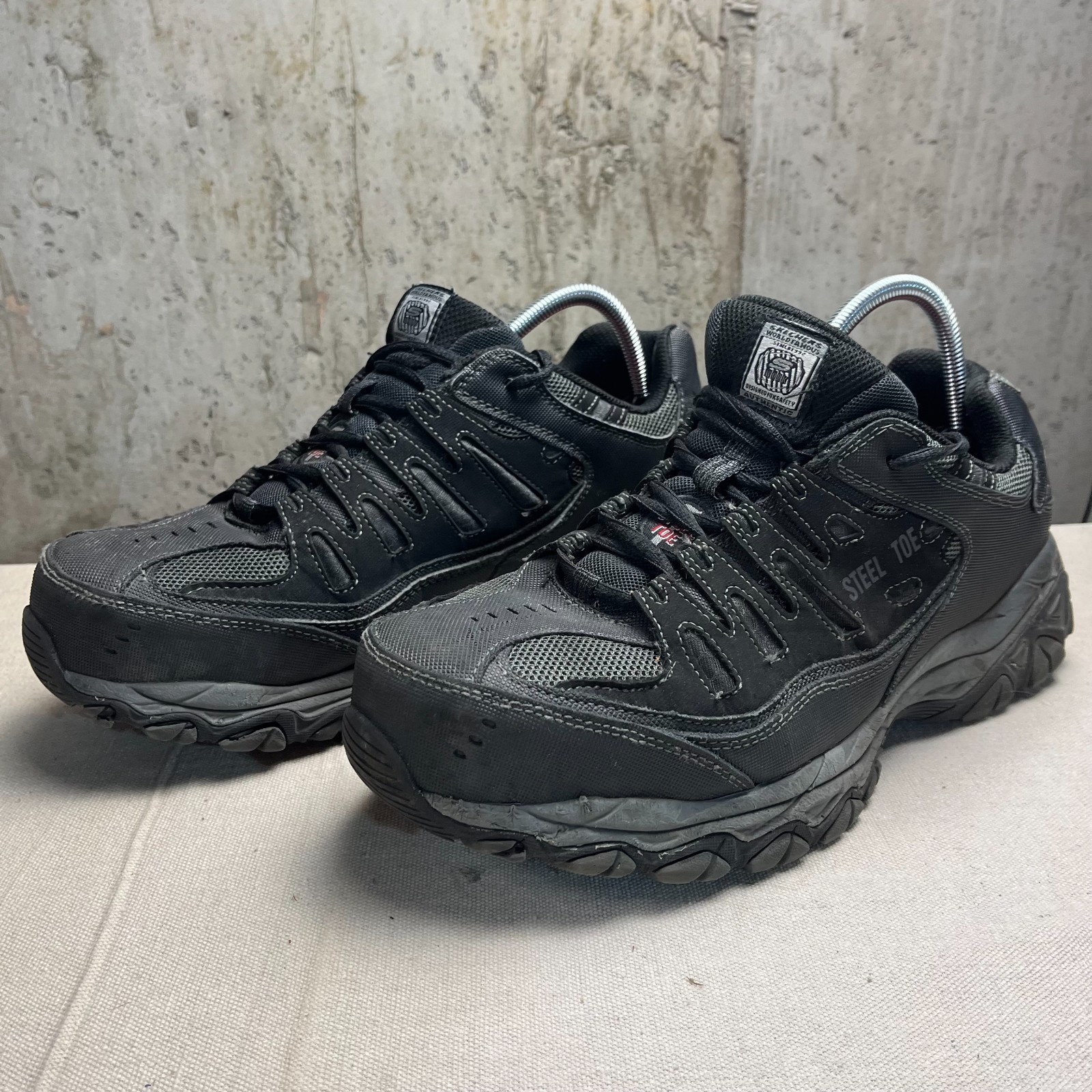 Sketchers Shoes Steel Toe Work Sneaker Size 10 77055W Black/