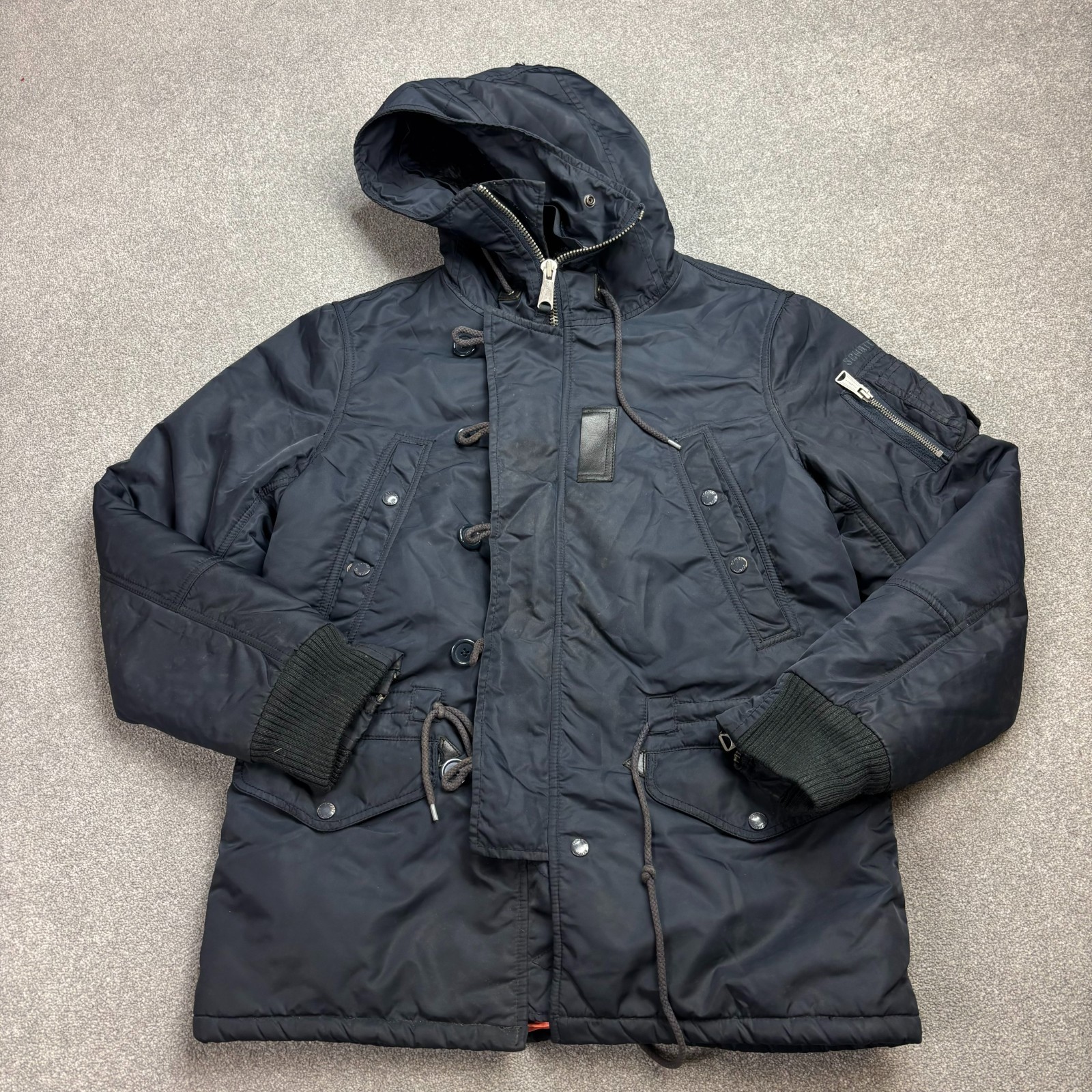 Chaqueta Schott N 3B Adulto Pequeña Azul Ejército Extremo Frío Parka Snorkel Aire Libre Hombres*