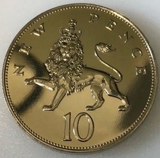 STUNNING 1972 PROOF Large 10p Coin Free UK Post. #B27