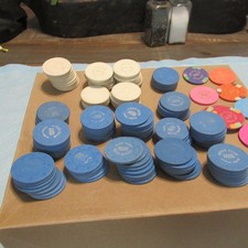 MISC LOT OF 135 CASINO CHIPS MOSTLY VEGAS CLUB CHULA VISTA CALIFORNIA CARD ROOM