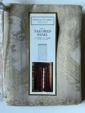 1 NEW Croscill Home *LINEN Color CARLTON CURTAIN PANEL 54” W X 84" L Damask