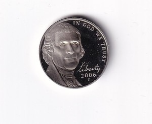 2006 S Proof Jefferson Nickel 5c Coin from Proof Set #574